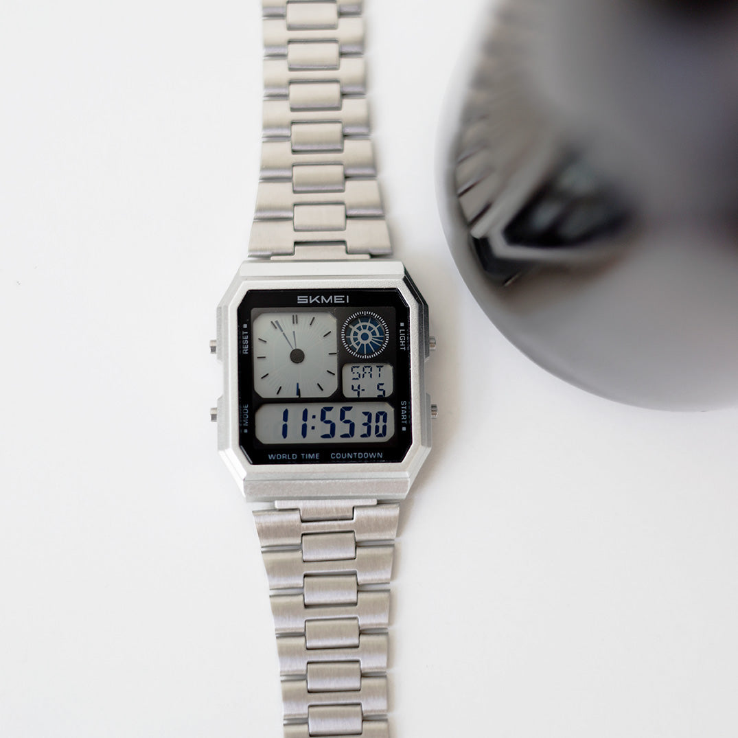The Jetsetter ∞ 80s-Inspired Digital Watch with Dual World Time
