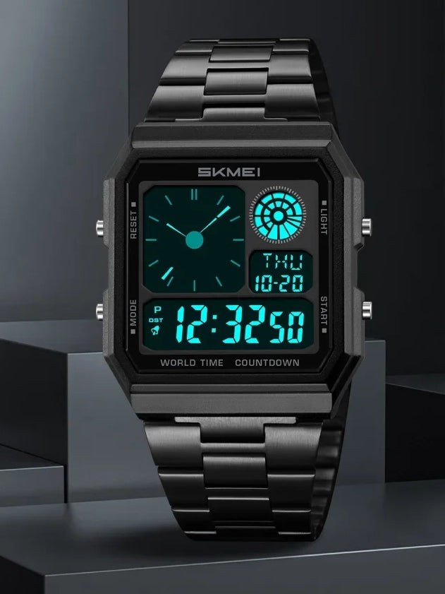 The Jetsetter ∞ 80s-Inspired Digital Watch with Dual World Time