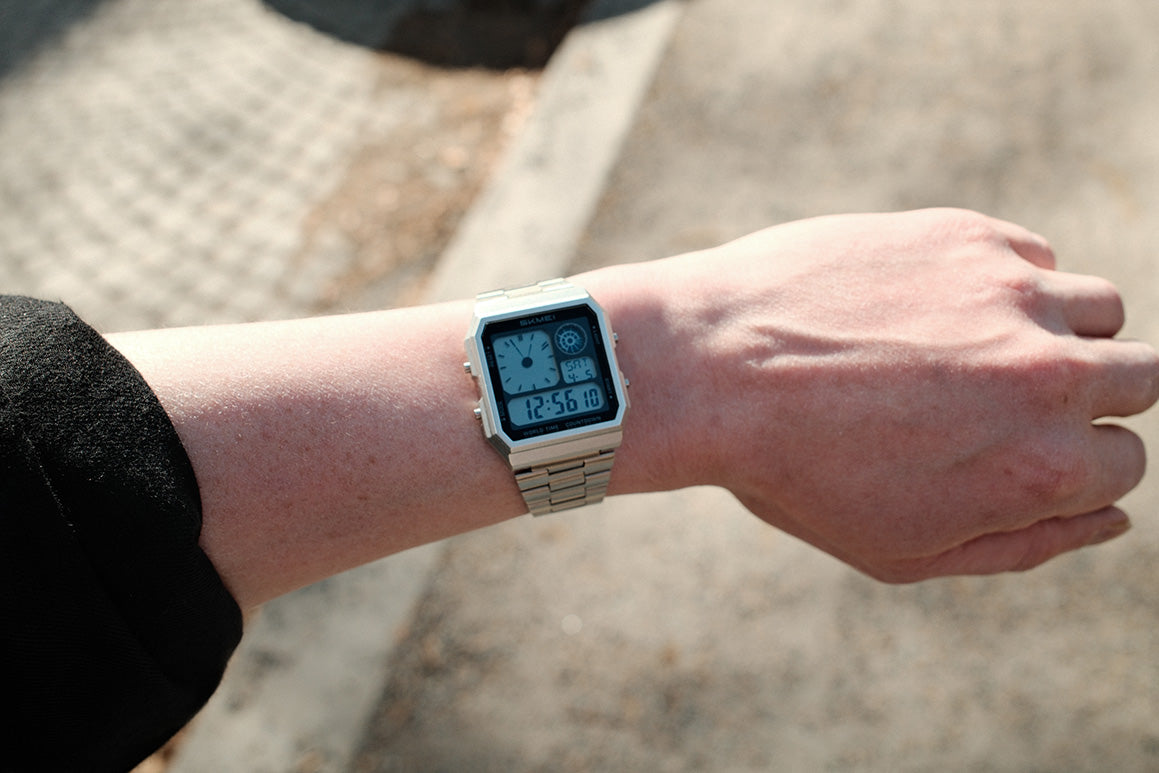The Jetsetter ∞ 80s-Inspired Digital Watch with Dual World Time